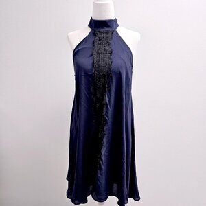 Midnight Dance Lace Detail Halter Dress